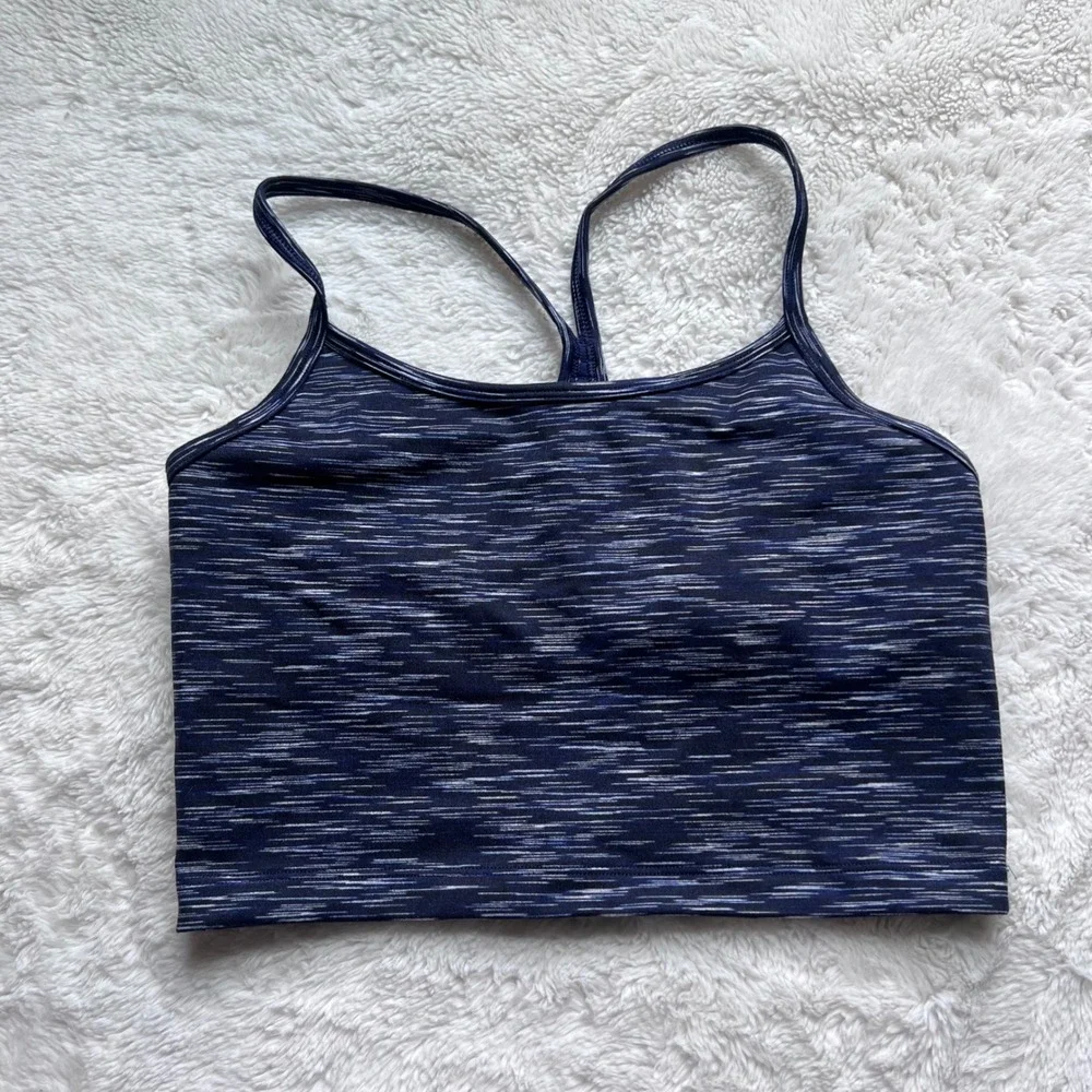 OFFLINE by Aerie The Hugger Recharge Navy Space Dye Cropped Sports Bra Small NEW